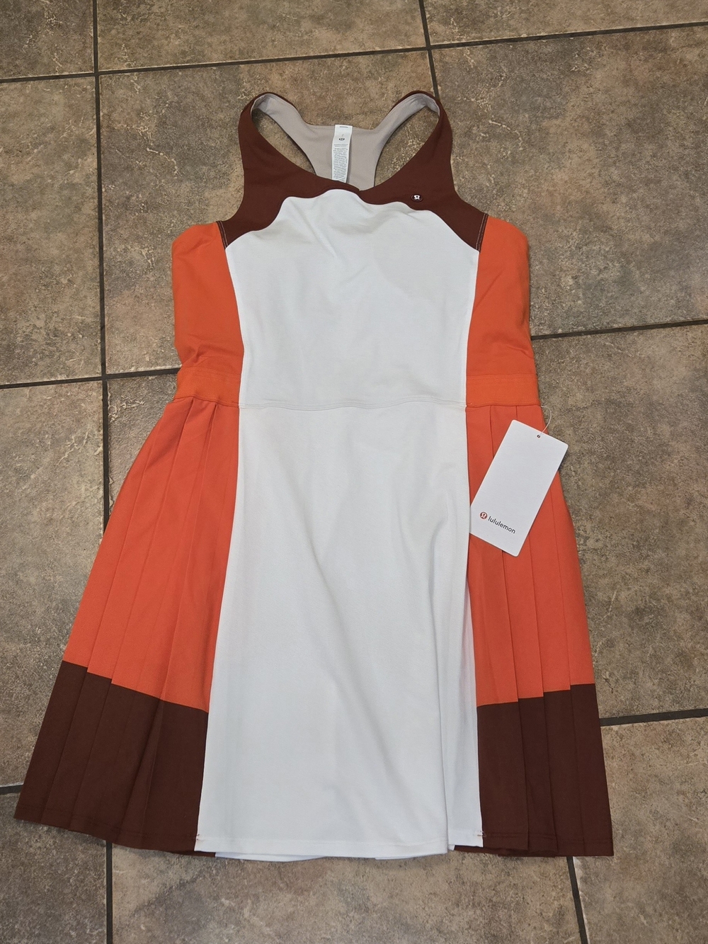 NWT Lululemon Court Champ Racerback Tennis Dress Size L White Cherry Ember